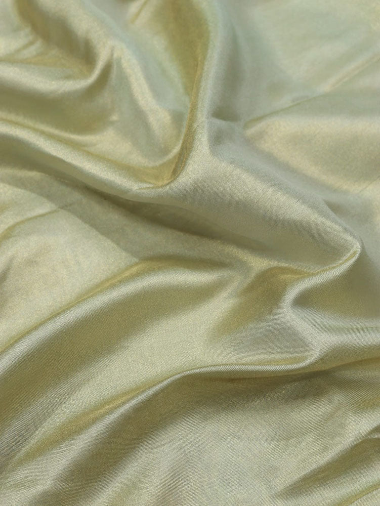 Green Plain Soft Tissue Katan Silk Fabric ( 1 Mtr )