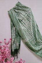 Stylish Green Shibori Cotton Tie & Dye Dupatta for Fashionable Looks - Luxurion World