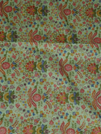 Green Trendy Chanderi Silk Printed Zari Work Fabric (1Mtr) - Luxurion World