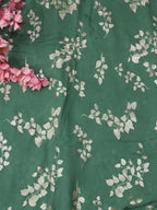 Green Trendy Foil Print Georgette Fabric (1 mtr) - Luxurion World