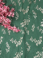 Green Trendy Foil Print Georgette Fabric (1 mtr) - Luxurion World