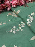 Green Trendy Foil Print Georgette Fabric (1 mtr) - Luxurion World