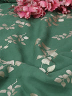 Green Trendy Foil Print Georgette Fabric (1 mtr) - Luxurion World