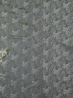 Grey Banarasi Brocade Silk Fabric ( 1 Mtr ) - Luxurion World