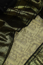 Grey Banarasi Pure Katan Silk Suit With Black Kanjeevaram Pure Silk Dupatta - Luxurion World