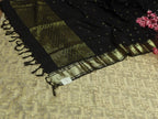 Grey Banarasi Pure Katan Silk Suit With Black Kanjeevaram Pure Silk Dupatta - Luxurion World