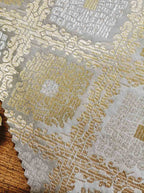 Grey Banarasi Silk Fabric ( 1 Mtr ) - Luxurion World