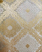 Grey Banarasi Silk Fabric ( 1 Mtr ) - Luxurion World