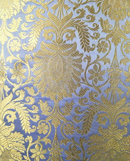 Grey Banarasi Silk Fabric ( 1 Mtr )