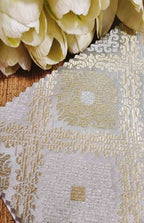 Grey Banarasi Silk Fabric ( 1 Mtr ) - Luxurion World