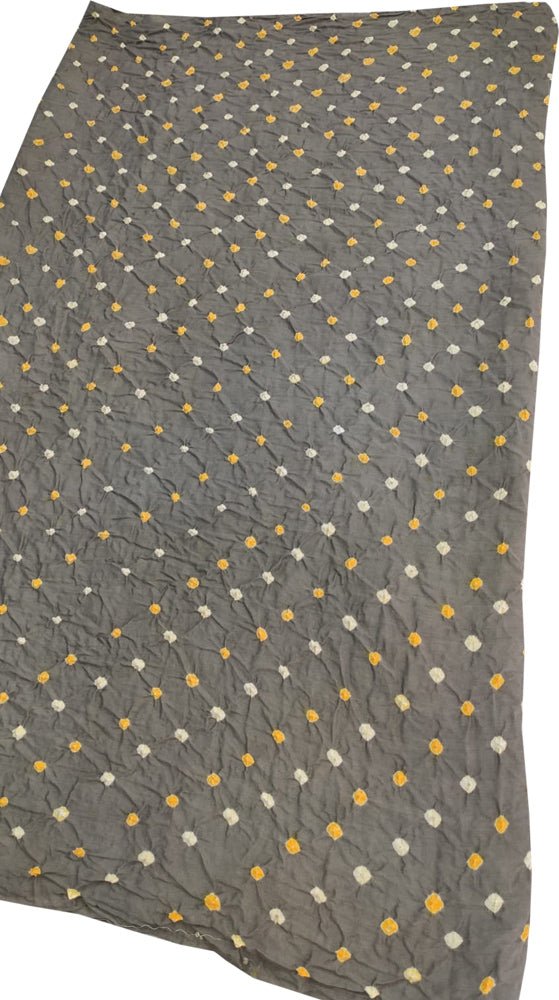 Grey Bandhani Cotton Silk Fabric (  1 Mtr )