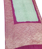 Grey Bandhani Pure Silk Kanjeevaram Border Saree - Luxurion World