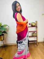 Stylish Grey Bengal Cotton Saree - Luxurion World