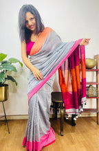 Stylish Grey Bengal Cotton Saree - Luxurion World