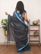 Grey Bengal Plain Cotton Saree - Luxurion World