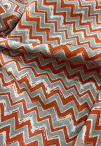 Grey Block Printed Cotton Fabric ( 1 Mtr ) - Luxurion World