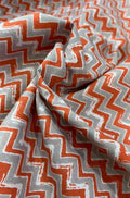 Grey Block Printed Cotton Fabric ( 1 Mtr ) - Luxurion World