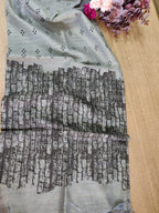 Grey Digital Printed Linen Cotton Dupatta - Luxurion World