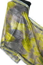Grey Digital Printed Linen Floral Design Dupatta - Luxurion World