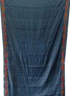 Grey Hand Embroidered Parsi Gara Tussar Silk Saree - Luxurion World