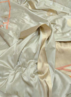 Grey Handloom Banarasi Pure Katan Silk Sona Roopa Saree - Luxurion World