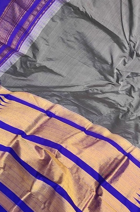 Grey Ilkal Pure Silk Saree - Luxurion World