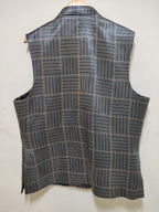 Grey Mashru Silk Nehru Jacket - Luxurion World