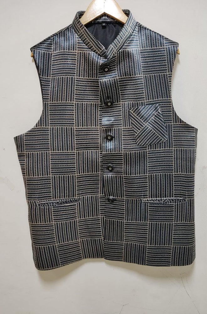 Grey Mashru Silk Nehru Jacket - Luxurion World
