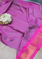 Grey Paithani Cotton Silk Saree - Luxurion World