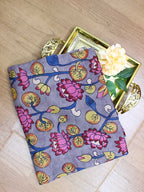 Grey Pen Kalamkari Pure Silk Fabric ( 1 Mtr ) - Luxurion World