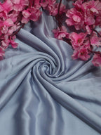 Grey Plain Modal Satin Silk Fabric ( 1 Mtr ) - Luxurion World