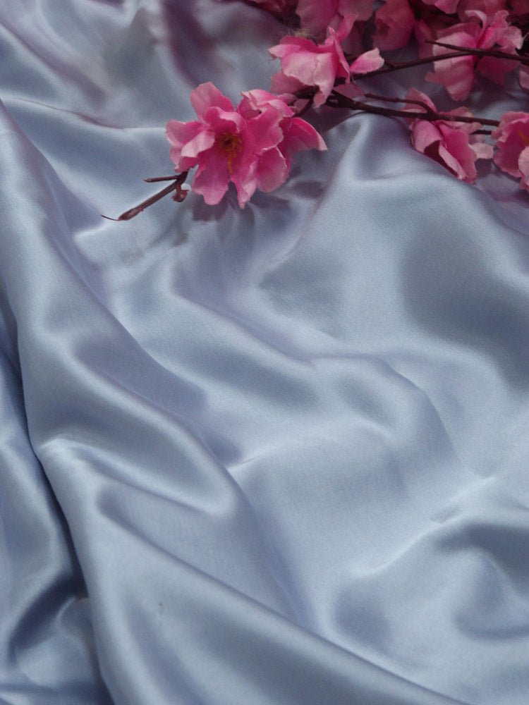 Grey Plain Modal Satin Silk Fabric ( 1 Mtr ) - Luxurion World