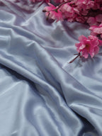 Grey Plain Modal Satin Silk Fabric ( 1 Mtr ) - Luxurion World