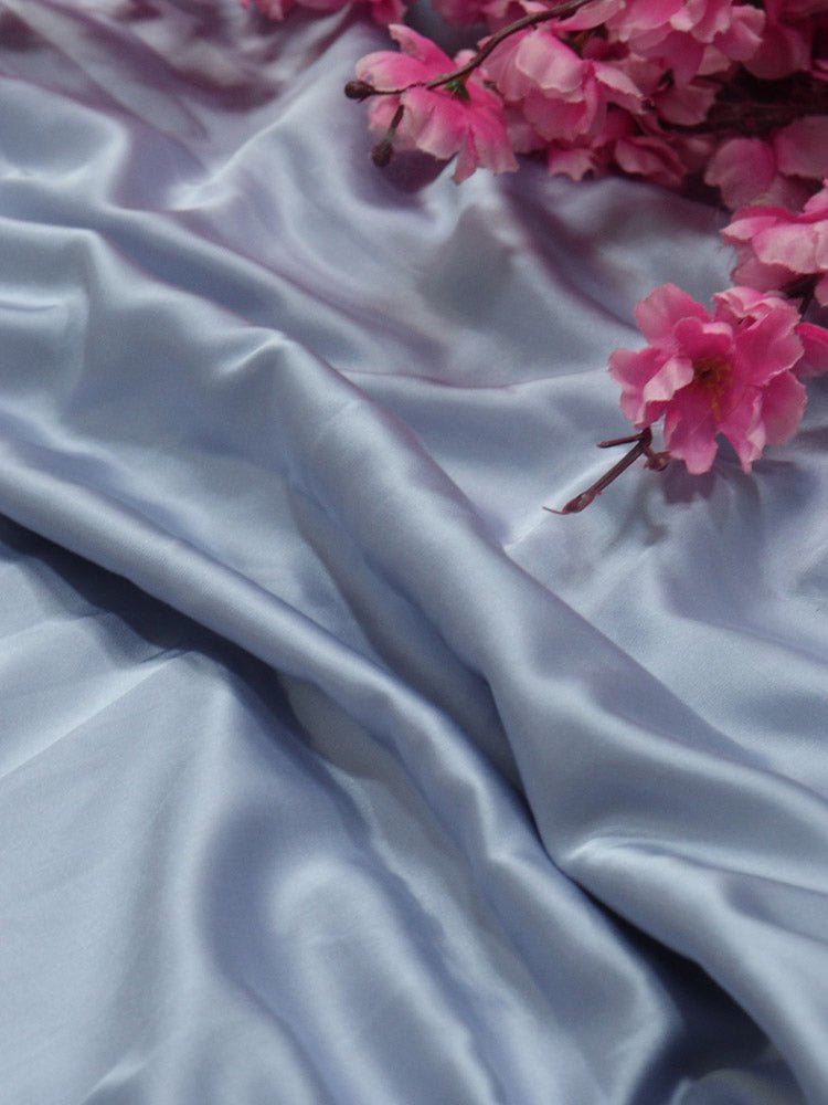 Grey Plain Modal Satin Silk Fabric ( 1 Mtr ) - Luxurion World