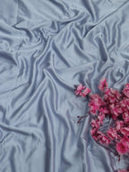 Grey Plain Modal Satin Silk Fabric ( 1 Mtr ) - Luxurion World
