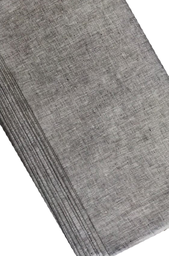 Grey Plain Pure Linen Fabric ( 1 Mtr )