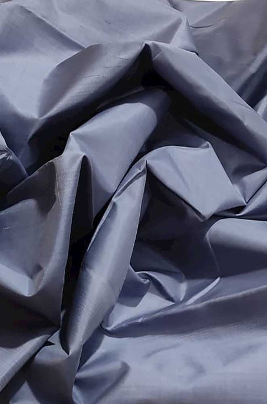 Grey Plain Pure Silk Fabric ( 1 Mtr )