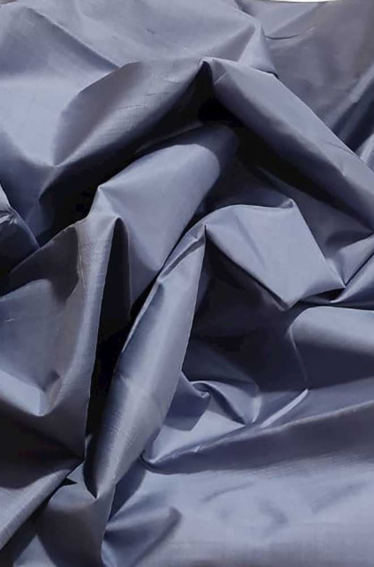 Grey Plain Pure Silk Fabric ( 1 Mtr ) - Luxurion World