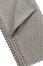 Grey Pure Linen Stripes Design Fabric ( 1 Mtr ) - Luxurion World