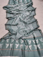 Grey Shibori Cotton Silk Dupatta - Luxurion World