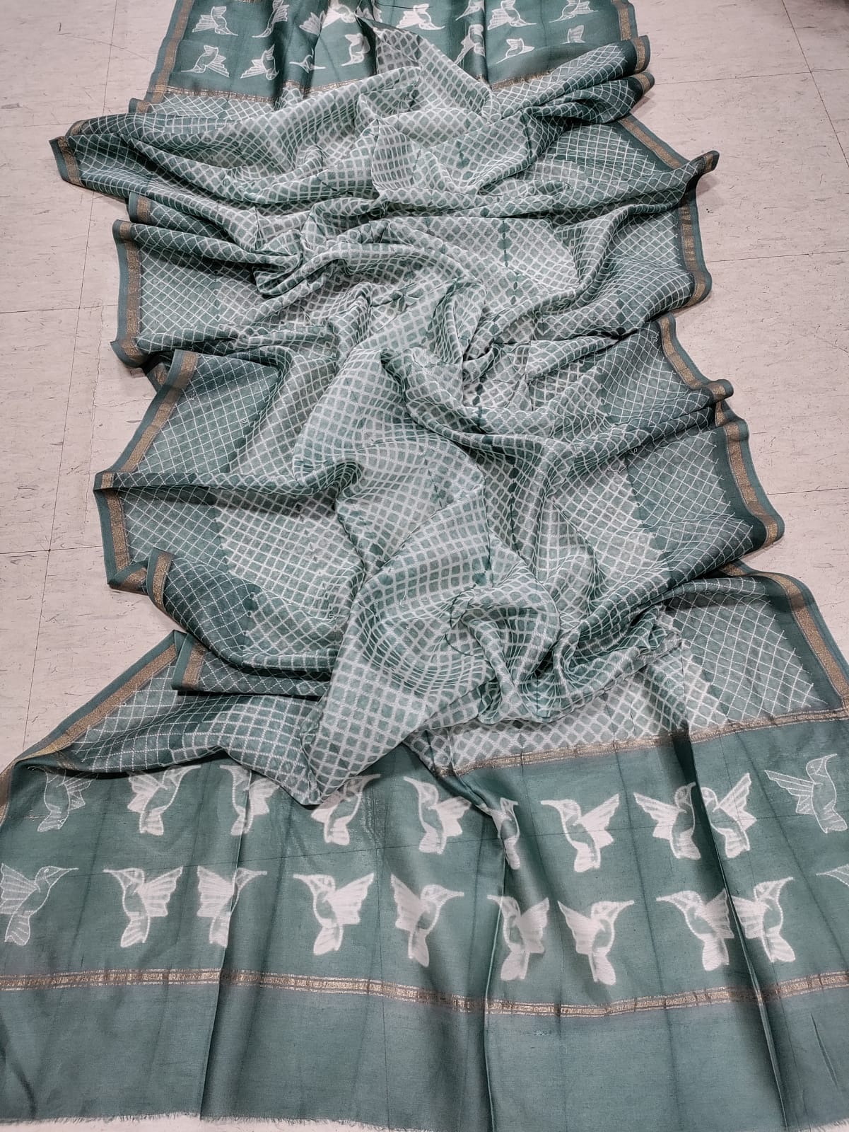 Grey Shibori Cotton Silk Dupatta - Luxurion World