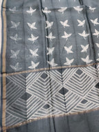 Grey Shibori Cotton Silk Dupatta - Luxurion World