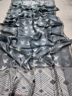 Grey Shibori Cotton Silk Dupatta - Luxurion World