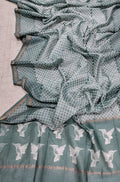 Grey Shibori Cotton Silk Dupatta - Luxurion World