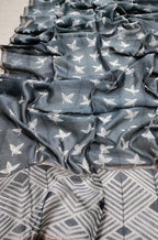 Grey Shibori Cotton Silk Dupatta - Luxurion World