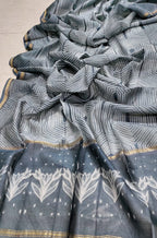 Grey Shibori Cotton Silk Dupatta - Luxurion World