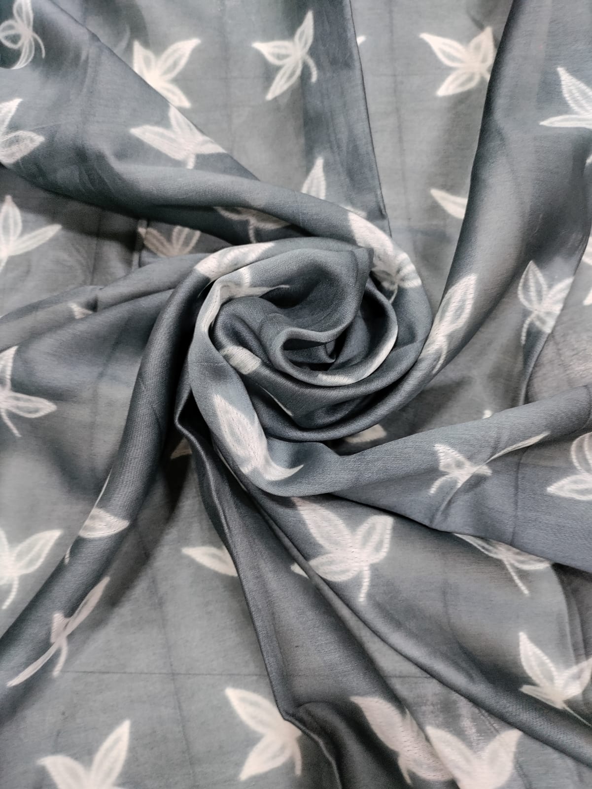 Grey Shibori Cotton Silk Dupatta