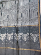 Grey Shibori Cotton Silk Dupatta - Luxurion World