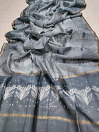 Grey Shibori Cotton Silk Dupatta - Luxurion World