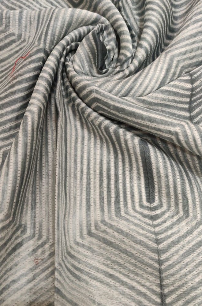 Grey Shibori Cotton Silk Fabric ( 2.5 Mtr )